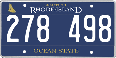 RI license plate 278498