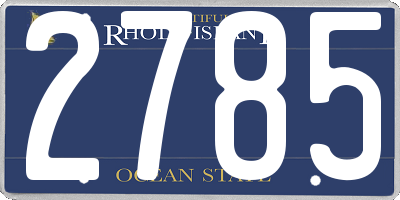 RI license plate 2785