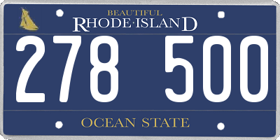 RI license plate 278500
