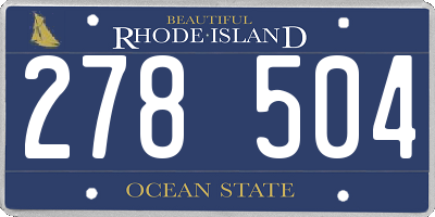 RI license plate 278504