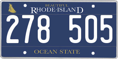 RI license plate 278505