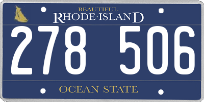 RI license plate 278506