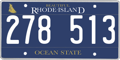 RI license plate 278513