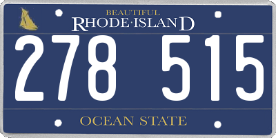 RI license plate 278515
