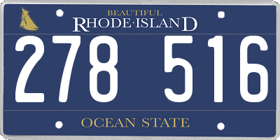 RI license plate 278516