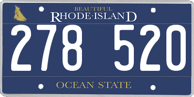 RI license plate 278520