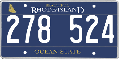 RI license plate 278524