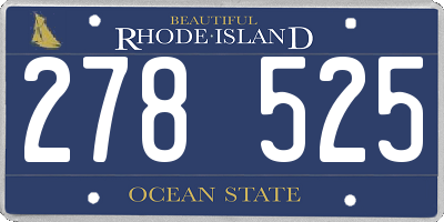 RI license plate 278525