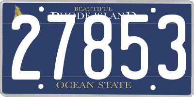 RI license plate 27853