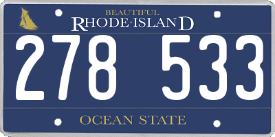 RI license plate 278533