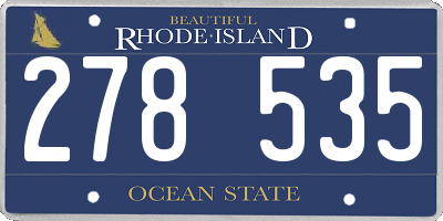 RI license plate 278535