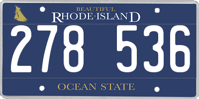 RI license plate 278536