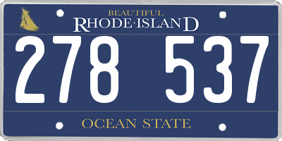RI license plate 278537