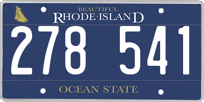 RI license plate 278541