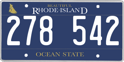 RI license plate 278542