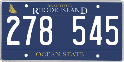 RI license plate 278545
