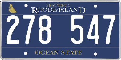 RI license plate 278547
