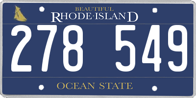 RI license plate 278549