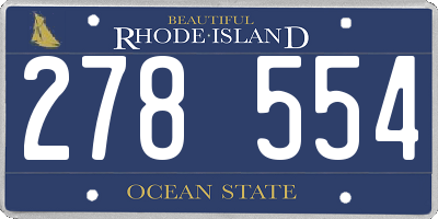 RI license plate 278554