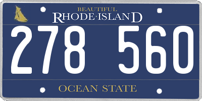 RI license plate 278560