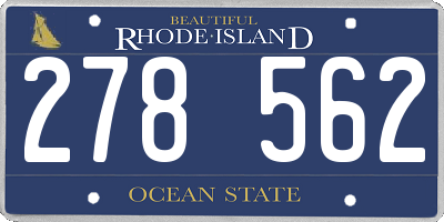 RI license plate 278562