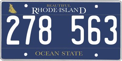 RI license plate 278563