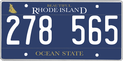 RI license plate 278565