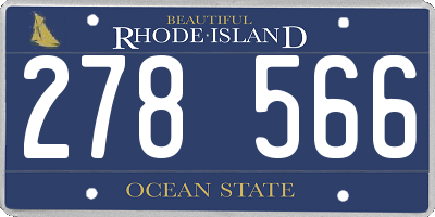 RI license plate 278566