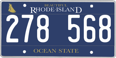 RI license plate 278568