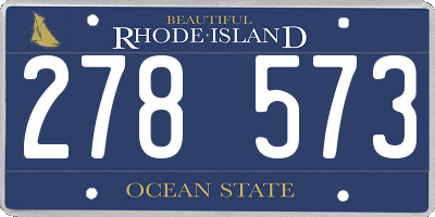 RI license plate 278573