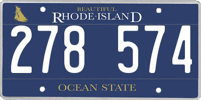 RI license plate 278574