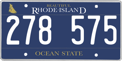 RI license plate 278575