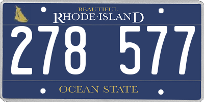 RI license plate 278577