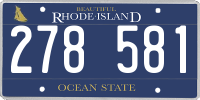 RI license plate 278581