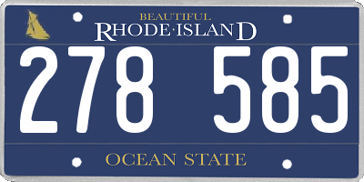 RI license plate 278585