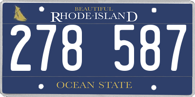 RI license plate 278587