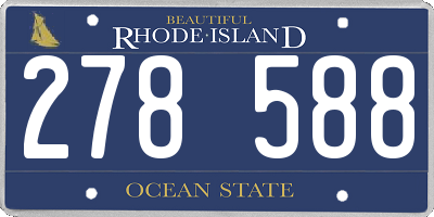 RI license plate 278588