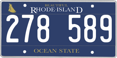 RI license plate 278589