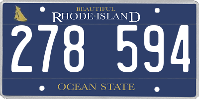 RI license plate 278594