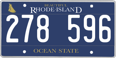 RI license plate 278596