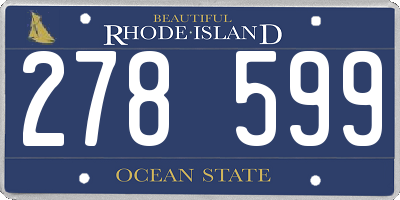 RI license plate 278599
