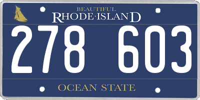 RI license plate 278603