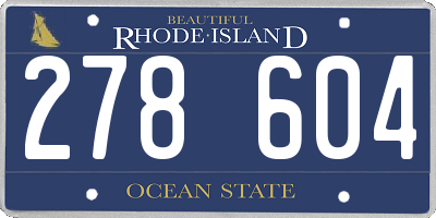 RI license plate 278604
