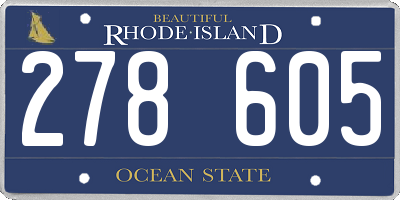 RI license plate 278605