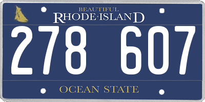 RI license plate 278607