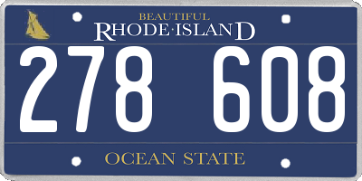 RI license plate 278608