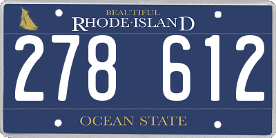 RI license plate 278612