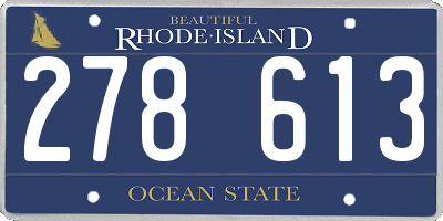 RI license plate 278613