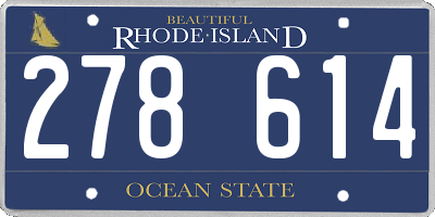RI license plate 278614