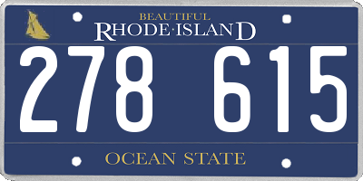 RI license plate 278615